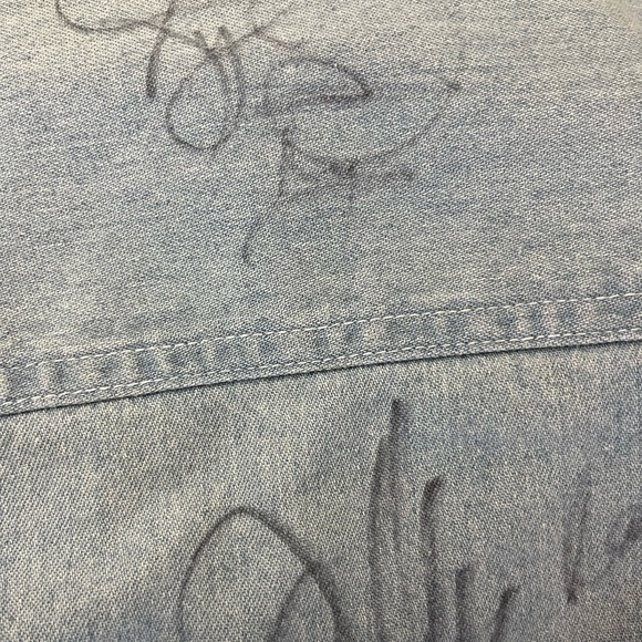 Ken Bouchard Signed Stp Racing Vintage NASCAR Button Up Denim Jean Shirt - Picture 11 of 12